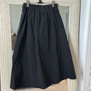 Black A-Line Midi Skirt